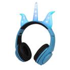 LX-CT888 3.5mm Wired Children Cartoon Glowing Horns Computer Headset, Cable Length: 1.5m(Rhino Horn Blue) - 1