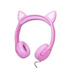 LX-K06 3.5mm Wired Children Learning Luminous Cat Ear Headset, Cable Length: 1.2m(Pink) - 1