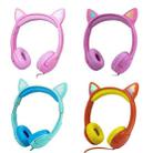 LX-K06 3.5mm Wired Children Learning Luminous Cat Ear Headset, Cable Length: 1.2m(Pink) - 2