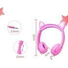 LX-K06 3.5mm Wired Children Learning Luminous Cat Ear Headset, Cable Length: 1.2m(Pink) - 3