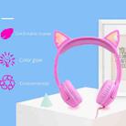 LX-K06 3.5mm Wired Children Learning Luminous Cat Ear Headset, Cable Length: 1.2m(Pink) - 4