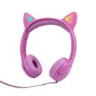 LX-K06 3.5mm Wired Children Learning Luminous Cat Ear Headset, Cable Length: 1.2m(Purple) - 1