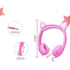LX-K06 3.5mm Wired Children Learning Luminous Cat Ear Headset, Cable Length: 1.2m(Purple) - 3