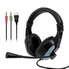LX-T07 Head-Mounted  Luminous Gaming Computer Headset with RGB Lights & Noise-Cancelling Microphone(Black) - 1