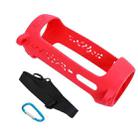 P401 For JBL Pulse4 Portable Shockproof Silicone Protective Case with Carabiner & Lanyard(Rose Red) - 1