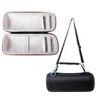 P402 For JBL Pulse4 Velvet Lining Portable Storage Bag Protective Cover(Black+Gray) - 1