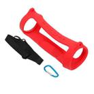 For JBL Charge 4 Bluetooth Speaker Portable Silicone Protective Cover with Shoulder Strap & Carabiner(Red) - 1