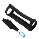 For JBL Charge 4 Bluetooth Speaker Portable Silicone Protective Cover with Shoulder Strap & Carabiner(Black) - 1