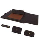 4 in 1 13.3 inch Notebook Retro Cowhide Protective Cover Set(Coffee) - 1