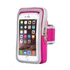 3 PCS Comfortable And Breathable Sports Arm Bag Mobile Phone Wrist Bag For 5.5 Inch Mobile Phone(Rose Red) - 1