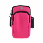 3 PCS Running Mobile Phone Arm Bag Men And Women Fitness Outdoor Hand Bag Wrist Bag  for Mobile Phones Within 6.5 inch(Rose Red) - 1