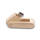 USB 2.0 Wooden Rotating U Disk, Capacity: 64GB(Wood Color) - 1
