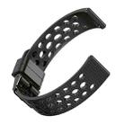 Breathable Silicone Watch Band For Samsung Smart Watches，Size： 20mm (Black) - 1