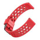 Breathable Silicone Watch Band For Samsung Smart Watches，Size： 22mm (Red) - 1