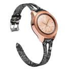 20mm Open Leather Watch Band For Samsung Galaxy Smart Watches(Gray Flower) - 1