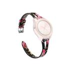 20mm Open Leather Watch Band For Samsung Galaxy Smart Watches(Pink Flower) - 1