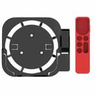 JV06T Set Top Box Bracket + Remote Control Protective Case Set for Apple TV(Black + Red) - 1