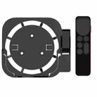 JV06T Set Top Box Bracket + Remote Control Protective Case Set for Apple TV(Black + Black) - 1
