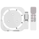 JV06T Set Top Box Bracket + Remote Control Protective Case Set for Apple TV(White + White) - 1