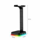RGBD9 RGB Headset Stand Color-Changing Gaming Headset Stand Gaming Headset Display Stand with Dual USB Ports(Black) - 3