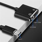 USB-C / Type-C to 3.5mm Aux + USB-C / Type C Earphone Adapter Charger Audio Cable(black) - 7
