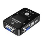 HW1701  2 into 1 out KVM Switcher 2 Port Manual VGA Switch USB With Keyboard Mouse Switching(Black) - 1