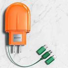 3 In 1 Type-C + 8 Pin + Micro USB Multi-Function Mobile Phone Charger, CN Plug(Orange + Green) - 1