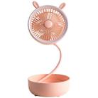 Outdoor Portable Storage Desktop Telescopic Folding Small Fan Aromatherapy Box Fill Light(Pink) - 1