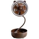 Outdoor Portable Storage Desktop Telescopic Folding Small Fan Aromatherapy Box Fill Light(Brown) - 1