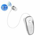 Q7 Lavalier Bluetooth Earphone Sports Wireless Stereo Telescopic Cable Voice Reporting Earphone(White) - 1