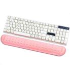Baona Silicone Memory Cotton Wrist Pad Massage Hole Keyboard Mouse Pad, Style: Large Keyboard Rest (Pink) - 1