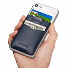 New Bring  Mobile Phone Back Sticker Card Holder Cowhide Bus Card Holder Card Antimagnetic Card Sticker(Blue) - 1