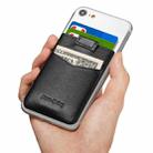 New Bring  Mobile Phone Back Sticker Card Holder Cowhide Bus Card Holder Card Antimagnetic Card Sticker(Black) - 1