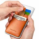 New Bring  Mobile Phone Back Sticker Card Holder Cowhide Bus Card Holder Card Antimagnetic Card Sticker(Black) - 5