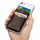 New Bring  Mobile Phone Back Sticker Card Holder Cowhide Bus Card Holder Card Antimagnetic Card Sticker(Brown) - 1
