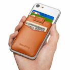 New Bring  Mobile Phone Back Sticker Card Holder Cowhide Bus Card Holder Card Antimagnetic Card Sticker(Orange) - 1