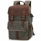 K-011 Outdoor Shoulder Digital Camera Bag Batik Canvas Waterproof Large-Capacity Photography Backpack(Army Green) - 1