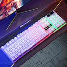 Skylion H600 1600dpi 104-Keys Wired Luminous Keyboard Manipulator Gaming Keyboard, Colour:  Keyboard (White Rainbow) - 1