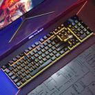 Skylion H600 1600dpi 104-Keys Wired Luminous Keyboard Manipulator Gaming Keyboard, Colour:  Keyboard (Black Orange Light) - 1