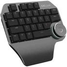 DELUX T11 29 Keys Single-Hand Keyboard Shortcut Key Speech Tool Flat Keyboard, Colour: Black - 1