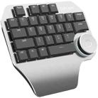 DELUX T11 29 Keys Single-Hand Keyboard Shortcut Key Speech Tool Flat Keyboard, Colour: Silver Black - 1