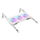 X1 Laptop Foldable Portable Radiator Stand Mini RGB Fan Cooling Base(White) - 1