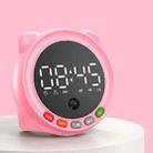 FF-G60Q Cute Bluetooth Speaker Alarm Clock Support FM / TF Card Wireless Mini Clock( Pink) - 1