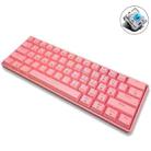 LEAVEN K28 61 Keys Gaming Office Computer RGB Wireless Bluetooth + Wired Dual Mode Mechanical Keyboard, Cabel Length:1.5m, Colour: Green Axis (Pink) - 1