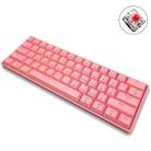 LEAVEN K28 61 Keys Gaming Office Computer RGB Wireless Bluetooth + Wired Dual Mode Mechanical Keyboard, Cabel Length:1.5m, Colour: Red Axis (Pink) - 1
