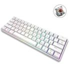 LEAVEN K28 61 Keys Gaming Office Computer RGB Wireless Bluetooth + Wired Dual Mode Mechanical Keyboard, Cabel Length:1.5m, Colour: Tea Axis (White) - 1