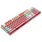 104 Keys Green Shaft RGB Luminous Keyboard Computer Game USB Wired Metal Mechanical Keyboard, Cabel Length:1.5m, Style: Double Imposition Version (White Pink) - 1