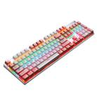 104 Keys Green Shaft RGB Luminous Keyboard Computer Game USB Wired Metal Mechanical Keyboard, Cabel Length:1.5m, Style: Double Imposition Version (Pink White) - 1