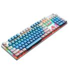 104 Keys Green Shaft RGB Luminous Keyboard Computer Game USB Wired Metal Mechanical Keyboard, Cabel Length:1.5m, Style: Double Imposition Version (Blue White) - 1