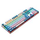 104 Keys Green Shaft RGB Luminous Keyboard Computer Game USB Wired Metal Mechanical Keyboard, Cabel Length:1.5m, Style: Double Imposition Version (White Blue) - 1